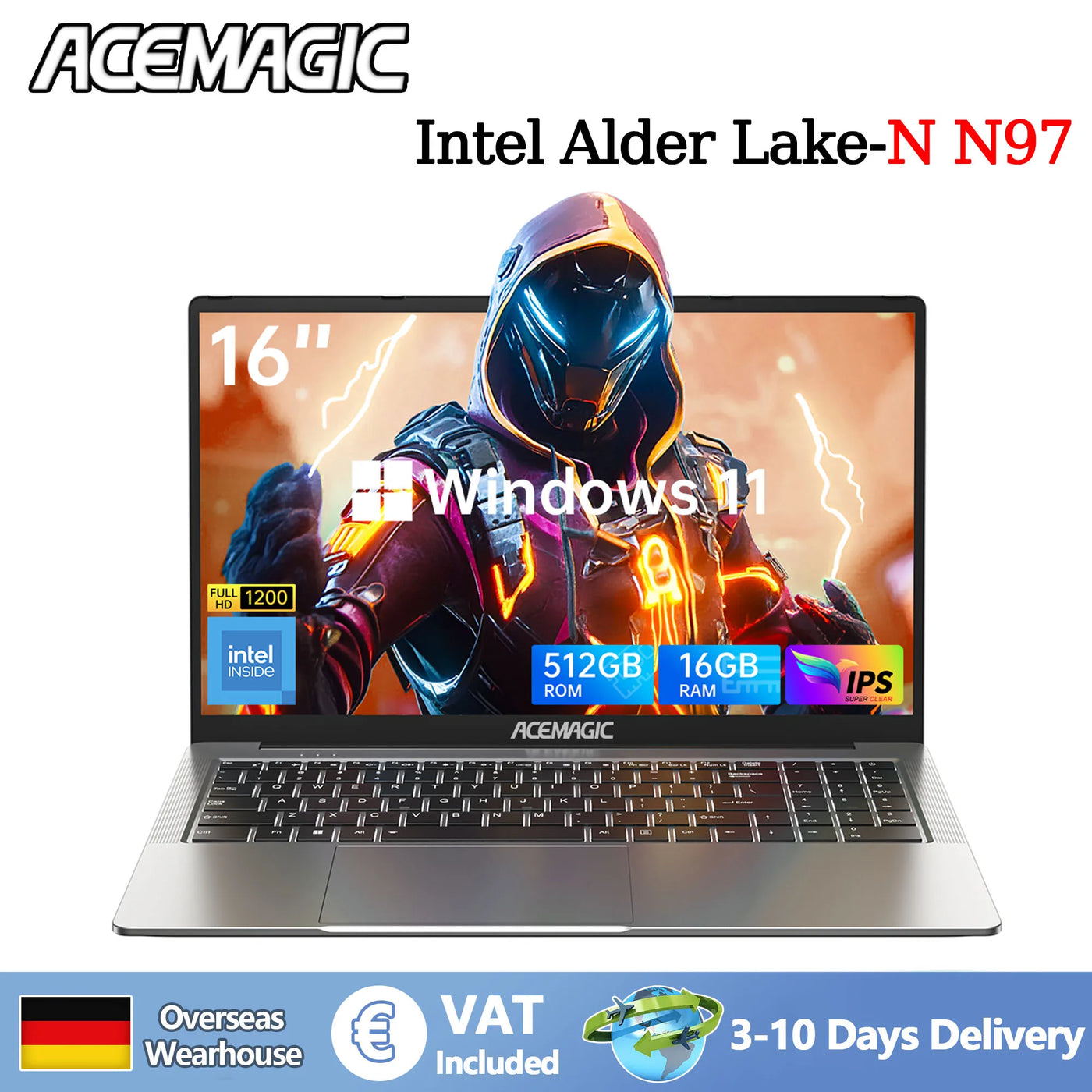 ACEMAGIC 16 Ultra Slim Laptop 16GB RAM