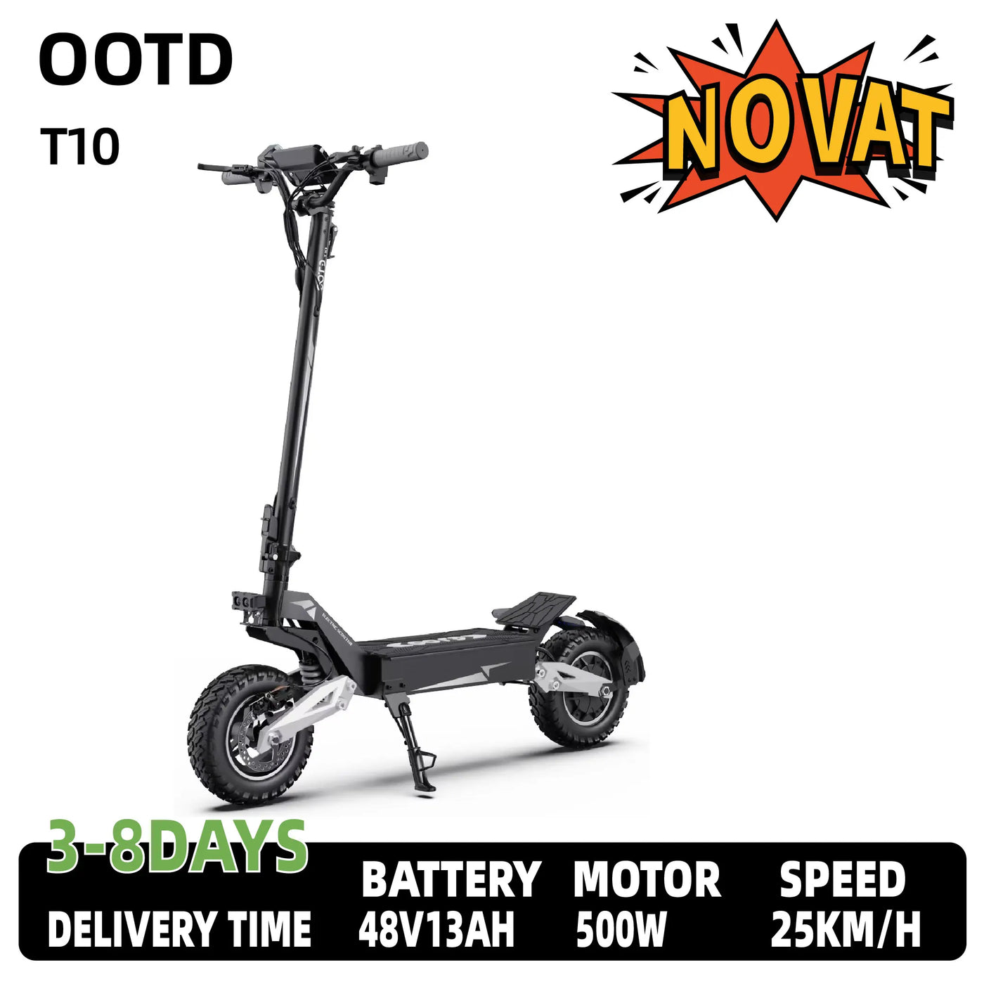 OOTD T10 Electric Scooter 500W Motor 48V13AH