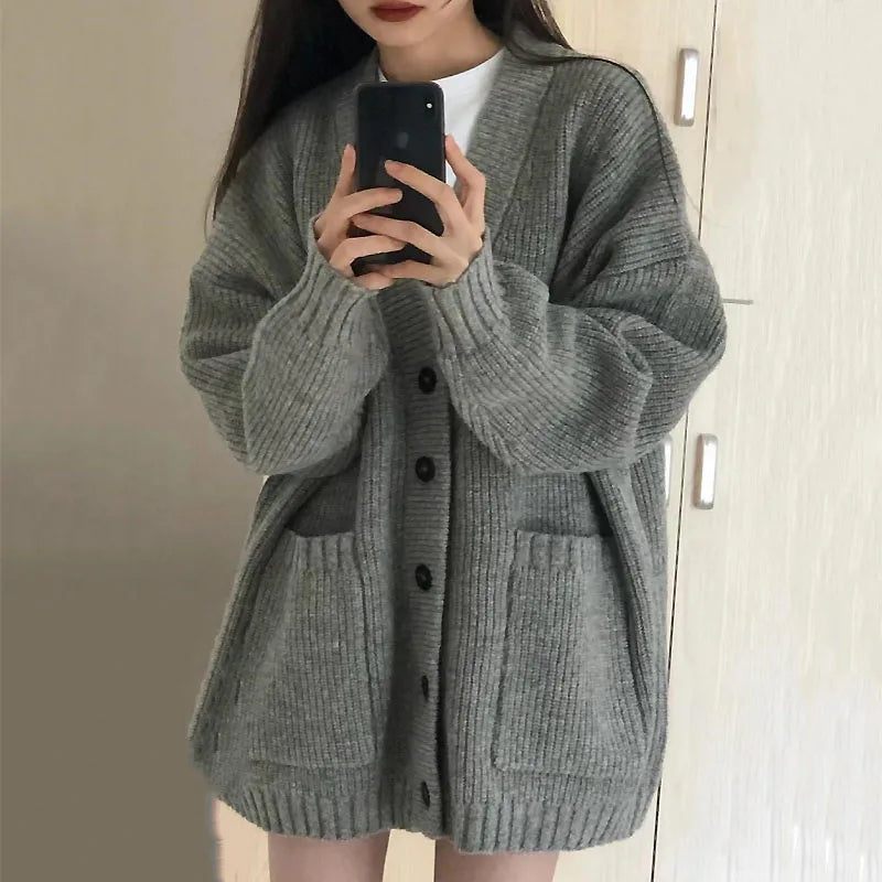 Autumn Winter Women Cardigan Sweater Coats Fashion
