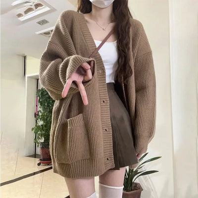 Autumn Winter Women Cardigan Sweater Coats Fashion