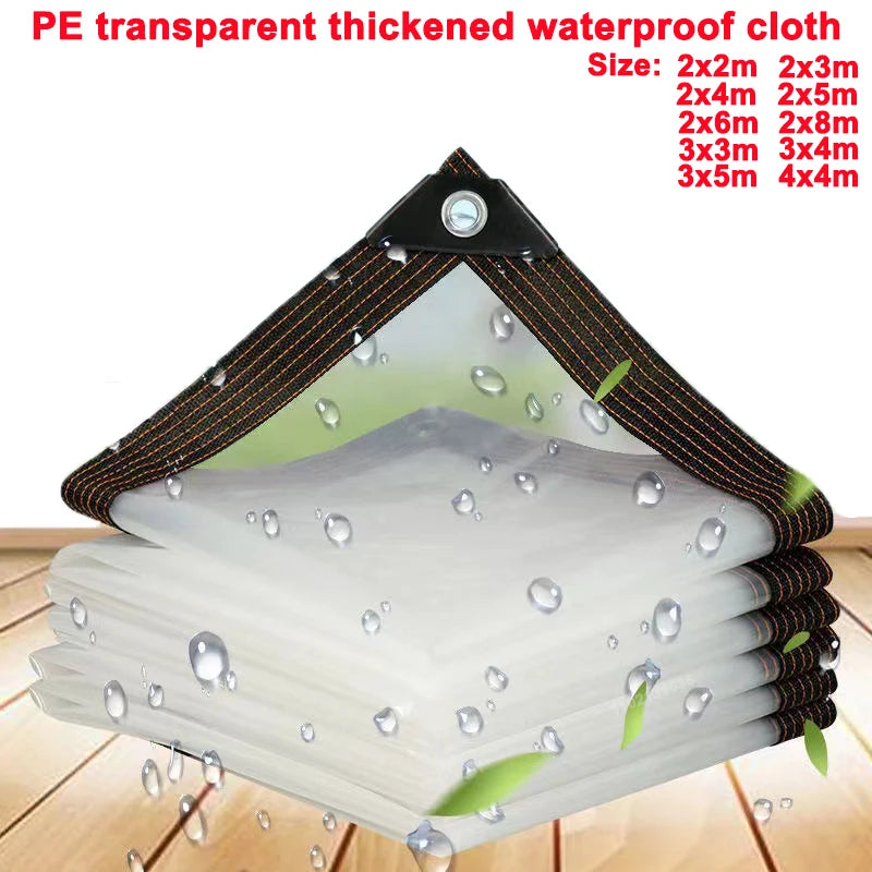 PE film transparent rainproof cloth balcony garden