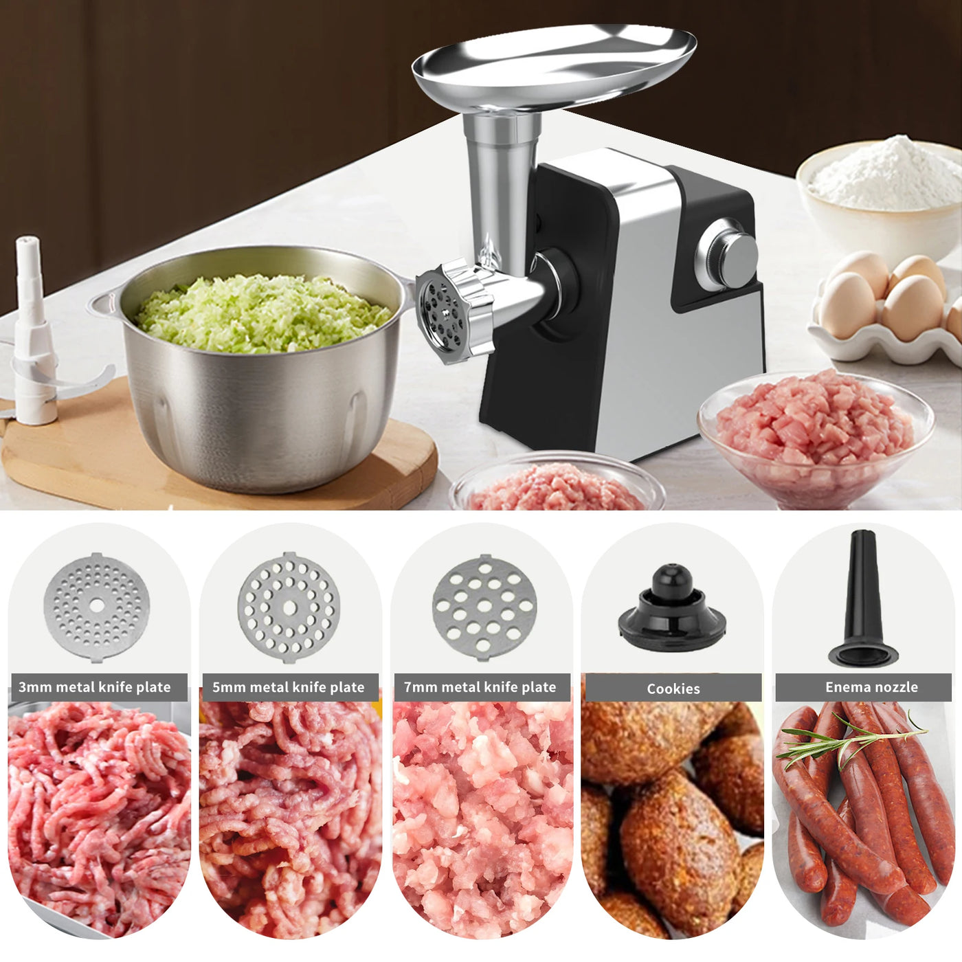 Electric Meat Grinders 400W Food Crusher Juicer
