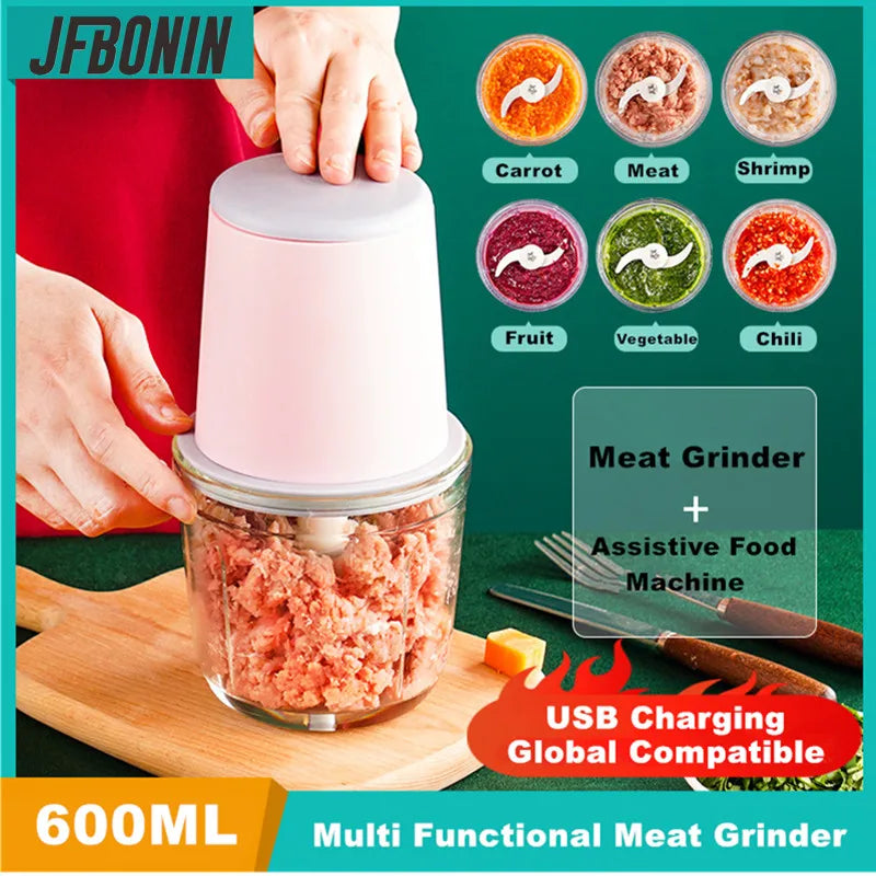 Electric Meat Grinder Household Food Processor Garlic