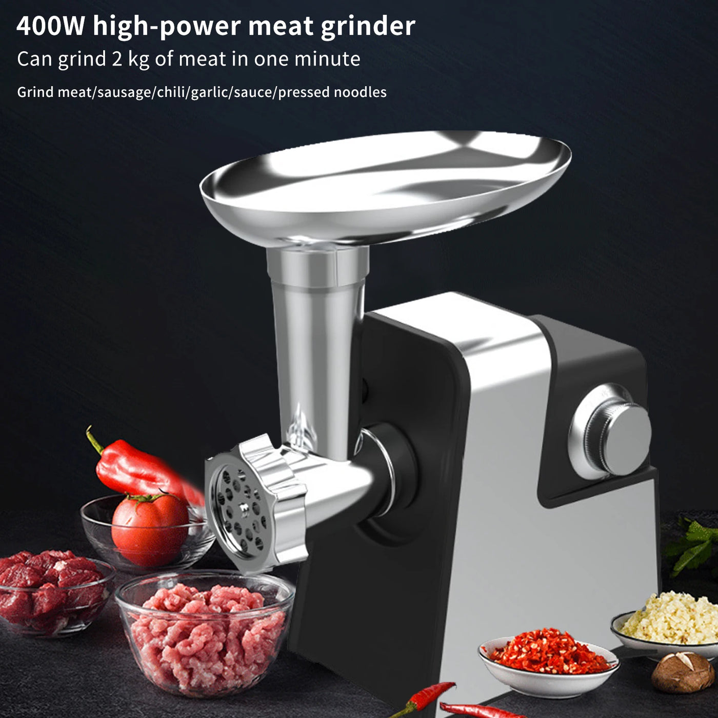 Electric Meat Grinders 400W Food Crusher Juicer