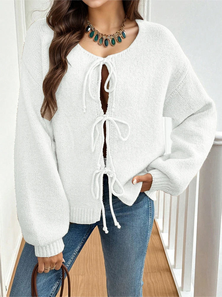 Women s commuter casual loose solid-coloured jumper