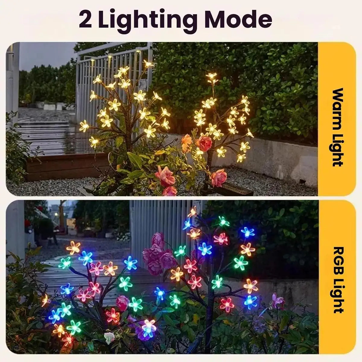Solar Cherry Blossom Ground Lamp Lights Garden