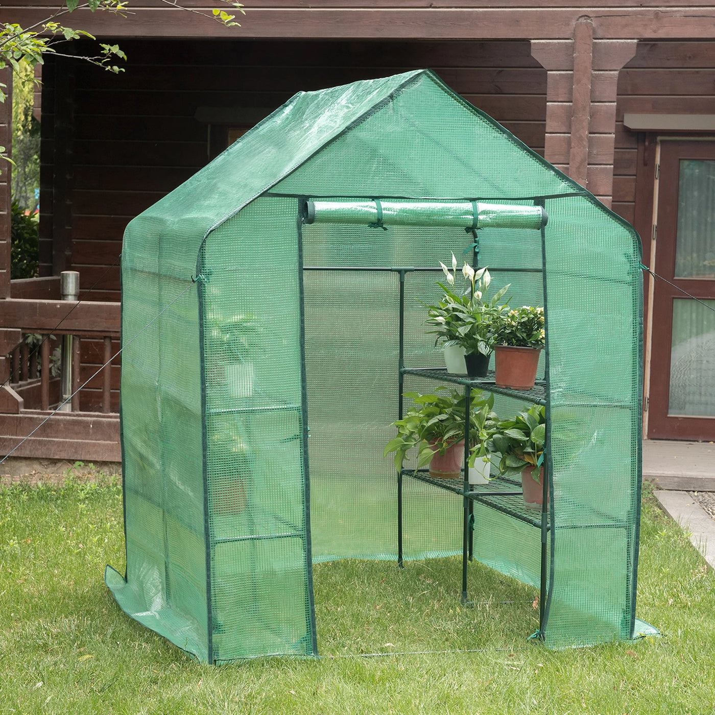 Polythene Greenhouse 143x143x195 cm PE Semi-Transparent Tomato